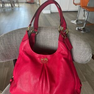 Coach Vibrant Pink Leather Shoulder Bag